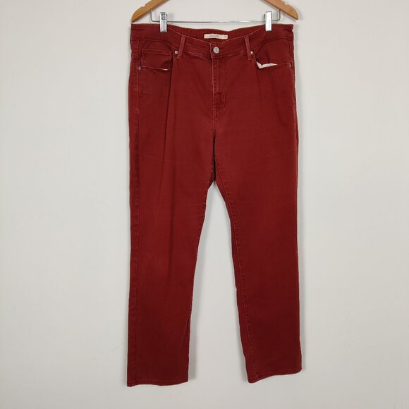 Levi's Men's Mid Rise Skinny Jeans in Brick Red Size 33 Cotton Denim Pants - Picture 1 of 14